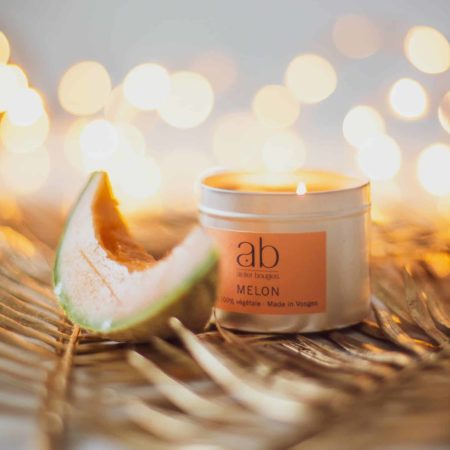 Bougie artisanale parfumée au Melon