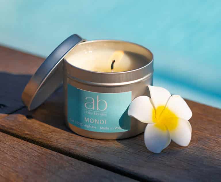 Bougie artisanale parfumée monoï