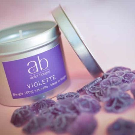 Bougie artisanale parfumée cire végétale - Violette