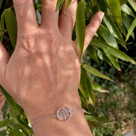 Bougie bijou Bracelet argent motif ARBRE DE VIE - Parfum au choix