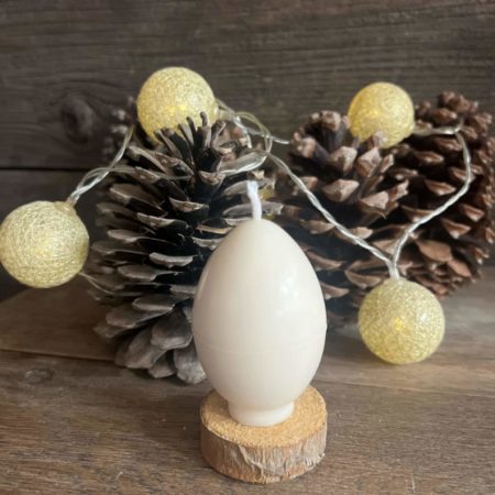 Bougie décorative artisanale Œuf blanc