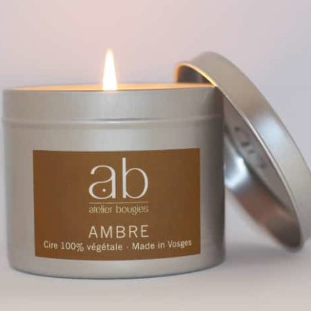 Bougie artisanale parfum Ambre - cire végétale