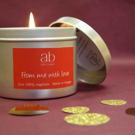 Bougie artisanale parfumée message From me with love