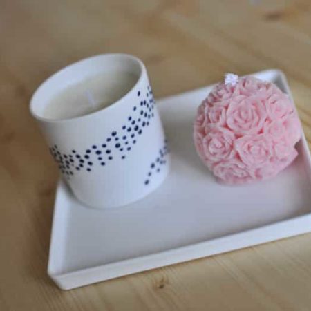 Plateau en porcelaine blanche