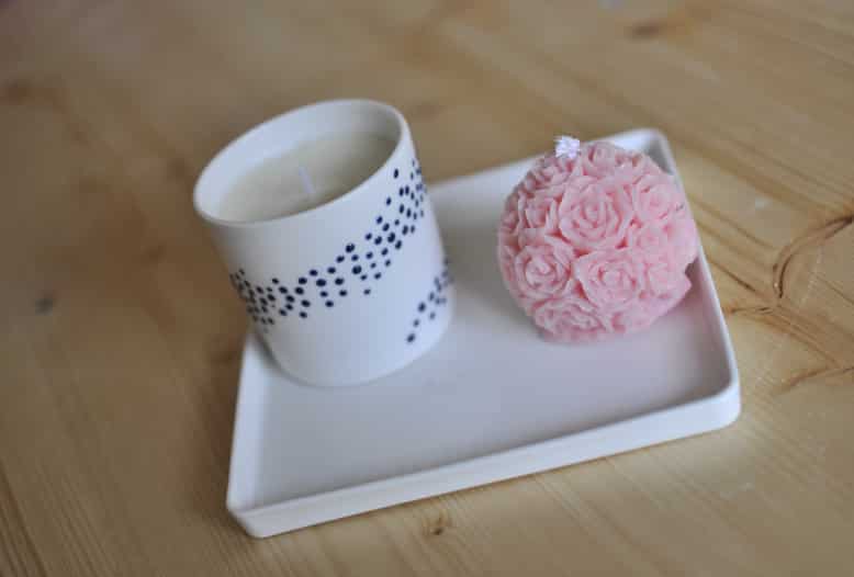 Plateau en porcelaine blanche