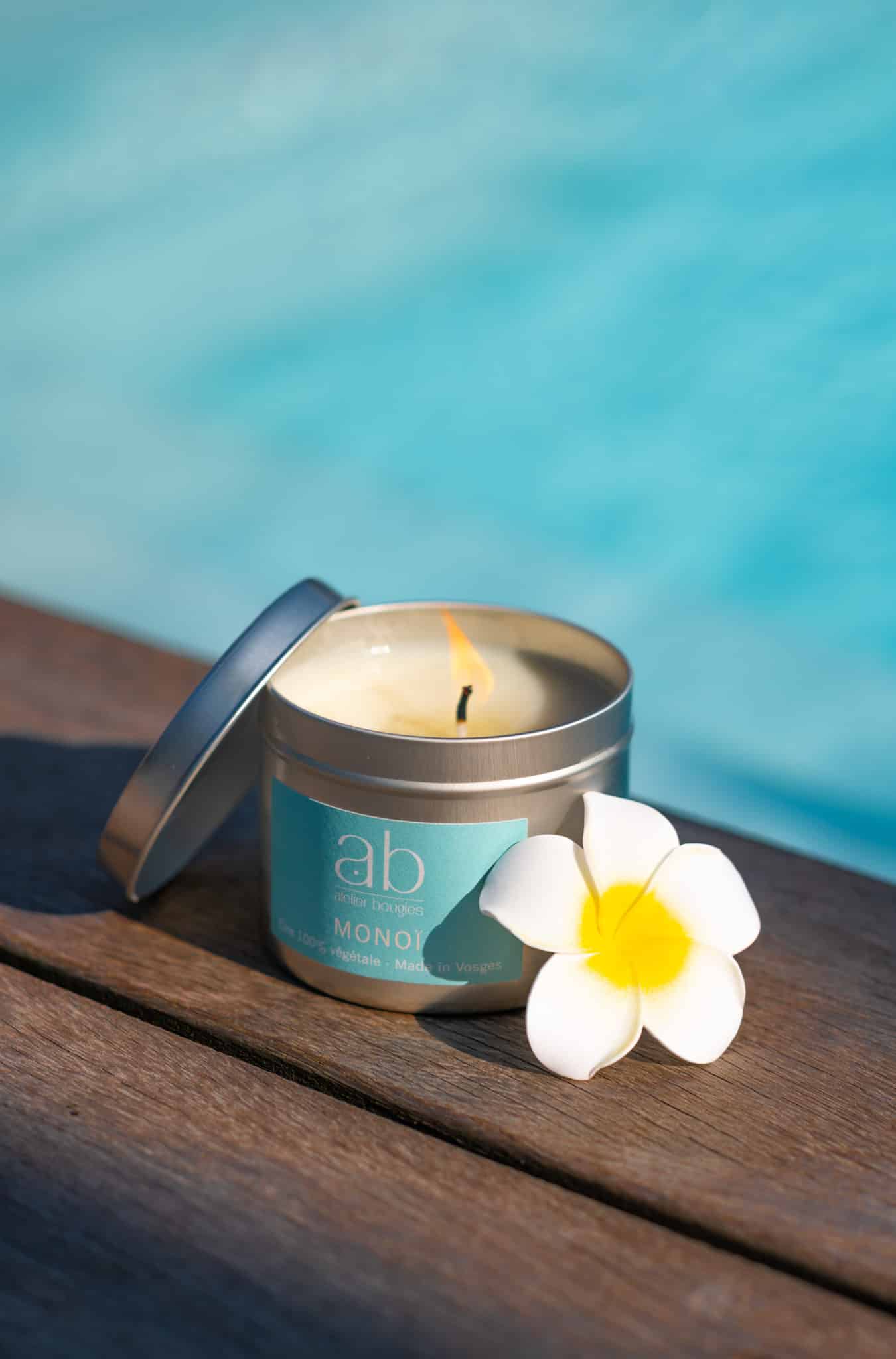 Bougie artisanale parfum Monoï