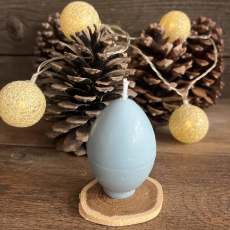 Bougie artisanale œuf Bleu Clair
